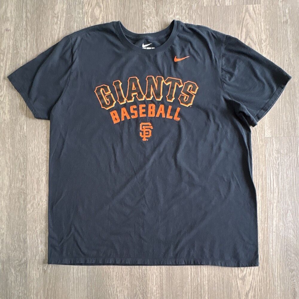 San Francisco Giants Men T-Shirt XXL Black Logo Graphic Short Sleeve Nike Tee